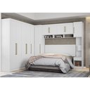 Ver imagem 2 de Quarto Modulado Branco Modulado Paris Guarda Roupa Armário - Mercado dos Móveis