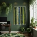 Ver imagem 1 de Quadro Decorativo Bambu Tons de Verde 70x50cm Mold Preta