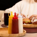 Ver imagem 2 de Bisnaga para Molhos 400ml Plástica Ketchup Mostarda Maionese Tampa Vermelha Plasvale