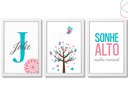 Ver imagem 1 de Kit 3 Quadros Decorativos - Borboletas:branca