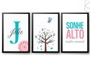 Ver imagem 2 de Kit 3 Quadros Decorativos - Borboletas:branca