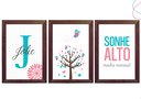 Ver imagem 3 de Kit 3 Quadros Decorativos - Borboletas:branca