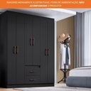 Ver imagem 7 de Guarda Roupa Solteiro 6 Portas 2 Gavetas Sidney Doripel Preto