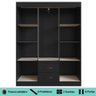 Guarda Roupa Solteiro 6 Portas 2 Gavetas Sidney Doripel Preto - 4