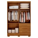 Ver imagem 3 de Guarda Roupa Casal Berlim 4 Portas 3 Gavetas com Espelho e Pés Cinamomo - Novo Horizonte