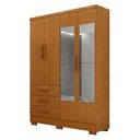 Ver imagem 1 de Guarda Roupa Casal Berlim 4 Portas 3 Gavetas com Espelho e Pés Cinamomo - Novo Horizonte