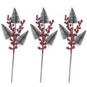 Ver imagem 1 de Jogo 3 Galhos Decor Natal 3 Pinheiros Nevados e Berries 48cm - Magizi