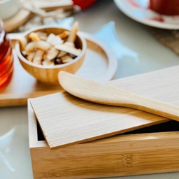 Manteigueira de Bambu com Espátula Verona 18cm X 7cm X 5cm - 2