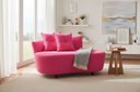 Ver imagem 1 de Namoradeira Sofá Feijão Suria 150cm Orgânica Couro Rosa Pink