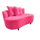 Ver imagem 4 de Namoradeira Sofá Feijão Suria 150cm Orgânica Couro Rosa Pink
