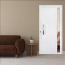 Ver imagem 2 de Porta de Giro Alumínio Branco Lambril c/Visor Lateral Px 40cm Maxx - 210x60 - Direita