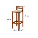Ver imagem 6 de Kit 2 Banqueta Madeira Linho Areia para Bistro ou Ilha 0,98cm