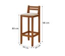 Ver imagem 6 de Kit 2 Banqueta Madeira Linho Areia para Bistro ou Ilha 0,98cm