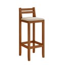 Ver imagem 4 de Kit 2 Banqueta Madeira Linho Areia para Bistro ou Ilha 0,98cm