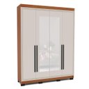 Ver imagem 2 de Roupeiro Solteiro Valência 4 Portas com Espelho 161x214cm Freijó/Creme 240851