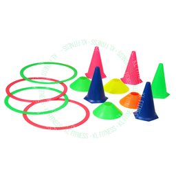 Kit 20 Argolas 20 Cones e 20 Chapeu Chines Agilidade - 9