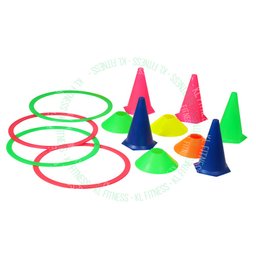 Kit 20 Argolas 20 Cones e 20 Chapeu Chines Agilidade - 1