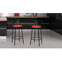 Ver imagem 1 de Kit Banqueta com Encosto Altura de 70cm e Assento de 35cm:vermelho/preto