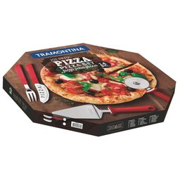 Kit para Pizza Tramontina com Lâminas em Aço Inox e Cabos de Polipropileno Preto 14 Peças - 2