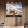 Quadro Decorativo Tela Canvas Urbanismo e Monumentos Cidade Paris Torre Eiffel Com Moldura Prata - 1 - 2