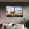 Quadro Decorativo Tela Canvas Urbanismo e Monumentos Cidade Paris Torre Eiffel Com Moldura Prata - 1 - 1