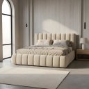 Ver imagem 3 de Cama Box Casal para Quarto Estrutura Reforçada Peseira e Cabeceira Estofada