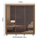 Ver imagem 4 de Guarda Roupa Casal Madesa Lyon Plus 3 Portas de Correr de Espelho 4 Gavetas com Pés - Rustic