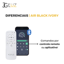 Ver imagem 2 de Ventilador de Teto Controle Remoto Bluetooth Led 3 Cores - Preto
