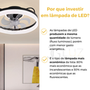 Ver imagem 6 de Ventilador de Teto Controle Remoto Bluetooth Led 3 Cores - Preto