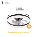 Ver imagem 4 de Ventilador de Teto Controle Remoto Bluetooth Led 3 Cores - Preto