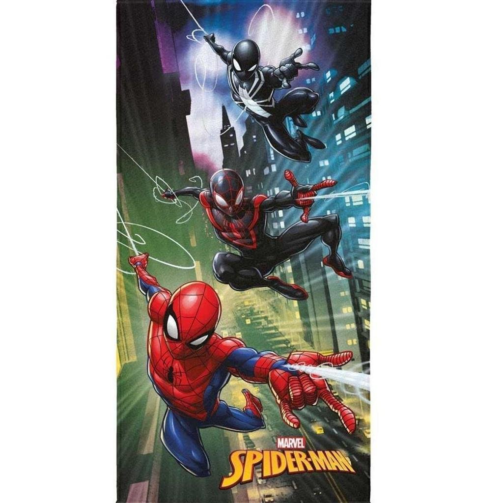 TOALHA AVELUDADA TRANSFER SPIDER MAN 70 CM X 1,40 M 70CMX1,40M, AZUL