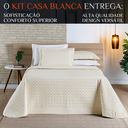 Ver imagem 2 de Colcha King Size Casa Blanca 200 Fios Bordado 100%algodao Super Luxuoso Madri:palha