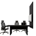 Ver imagem 4 de Mesa de Reunião Design Industrial 2,00 m com Caixa de Tomadas e Painel para TV F5 Office Cor:Preto