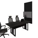 Ver imagem 5 de Mesa de Reunião Design Industrial 2,00 m com Caixa de Tomadas e Painel para TV F5 Office Cor:Preto