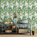 Ver imagem 2 de Papel de Parede Decorativo Temático Bambus Tons Verdes 2,5m