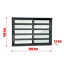 Ver imagem 4 de Janela Alumínio Elite c/Travessas 2 Folhas Moveis 100 x 200 V.Liso Preto Brimak