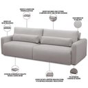 Ver imagem 3 de Sofá Retrátil Reclinável para Sala de Estar Living 210cm Sevilha F04 Veludo Cinza