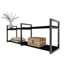 Ver imagem 3 de Rack Prateleira Industrial Estante Tv Sala Suspeso Retro Moderno Simples Pequeno 55 Preto