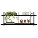 Ver imagem 2 de Rack Prateleira Industrial Estante Tv Sala Suspeso Retro Moderno Simples Pequeno 55 Preto