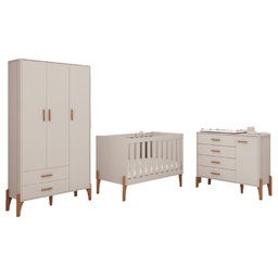 Jogo Quarto Infantil Completo Iris 100% Mdf- com Roupeiro e Cômoda Sistema Antitombamento - Moveis e - 2
