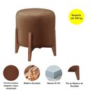 Ver imagem 3 de Puff Estofado Decorativo Redondo Eloá Corino Caramelo
