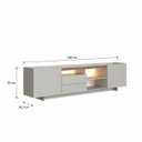 Ver imagem 6 de Rack TV até 65 Polegadas 200cm 2 Gavetas Iluminação em LED Monaco Mel/Arenas RA2000
