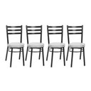 Ver imagem 1 de Kit 4 Cadeiras para Sala de Jantar Pintadas CP80 Debrum Preto/Branco