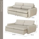 Ver imagem 2 de Sofá sem Caixa Orgânico Charlie 3 Lugares em Linho Turco Retrátil e Reclinável Vira Cama 2,10 Bege