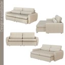 Ver imagem 3 de Sofá sem Caixa Orgânico Charlie 3 Lugares em Linho Turco Retrátil e Reclinável Vira Cama 2,10 Bege