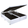 Base Box Baú Casal Bipartido Belos Sonhos Sintético Branco 49x138x188 - 1