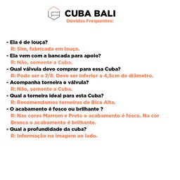 Cuba para Banheiro em Louça Bali Branca - Cozimax - 4