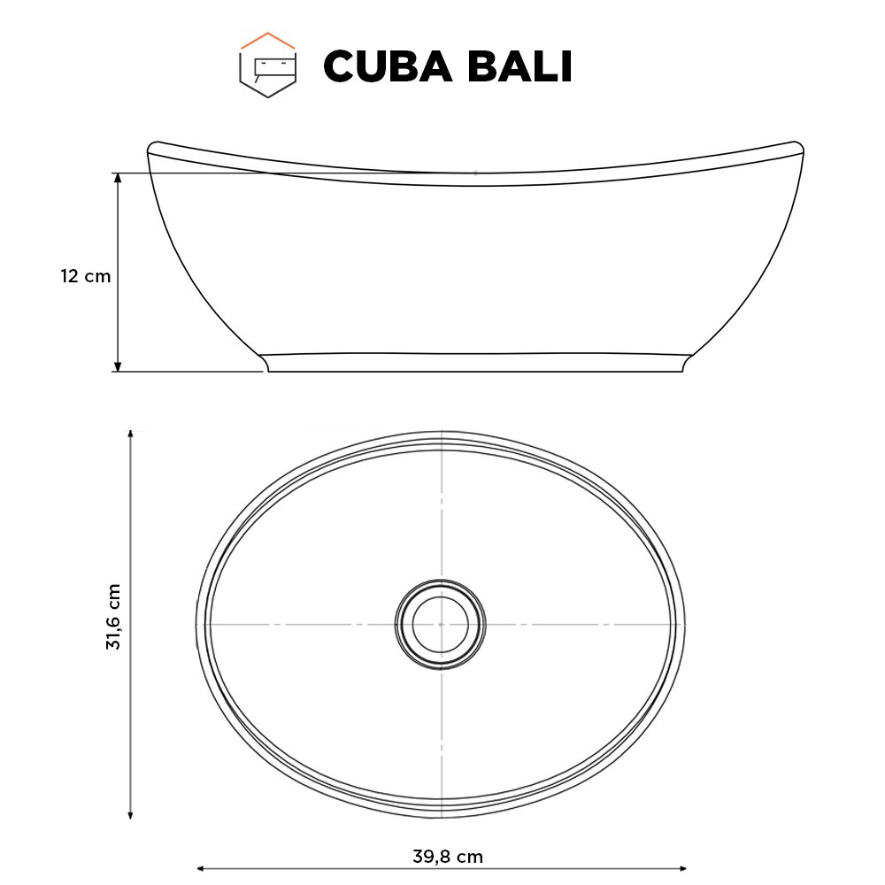 Cuba para Banheiro em Louça Bali Branca - Cozimax - 3