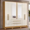 Guarda Roupa Casal San Francisco 6 Portas e 6 Gavetas Freijó/off White com Espelho - Moval - 2