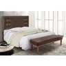 Cabeceira Cama Box Solteiro 90cm e Recamier Gênova Veludo Marrom S04 - D'Rossi - 3